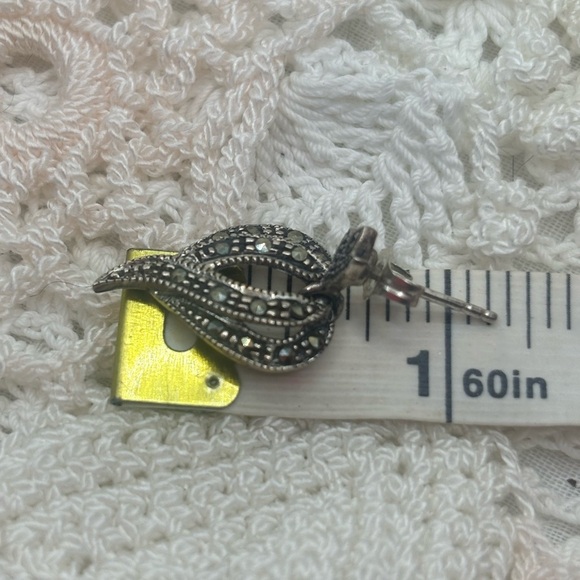 Vintage 925 silver marked TH 60 earrings - Picture 7 of 7